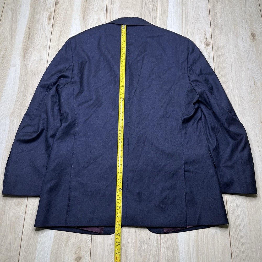 Hubscher Vitale Barberis Canonico Perennial. Wool Navy Blue Sports Coat Mens 38R - Picture 11 of 15